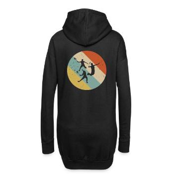 Badmintonspieler Badminton Retro - Hoodie-Kleid - Schwarz - Hinten