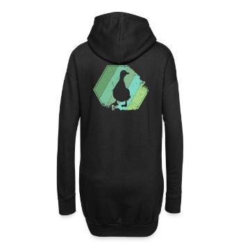 Ente Enten Tier Retro - Hoodie-Kleid - Schwarz - Hinten