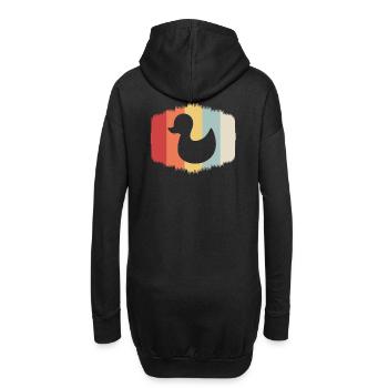 Ente Enten Tier Retro - Hoodie-Kleid - Schwarz - Hinten
