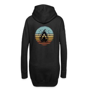 Lagerfeuer Camping Campen - Hoodie-Kleid - Schwarz - Hinten