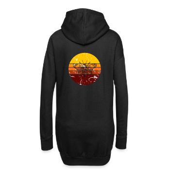 Biene Retro - Hoodie-Kleid - Schwarz - Hinten