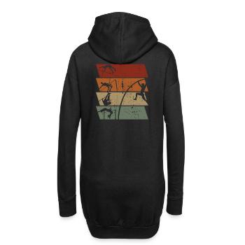 Stabhochsprung Retro Vintage - Hoodie-Kleid - Schwarz - Hinten