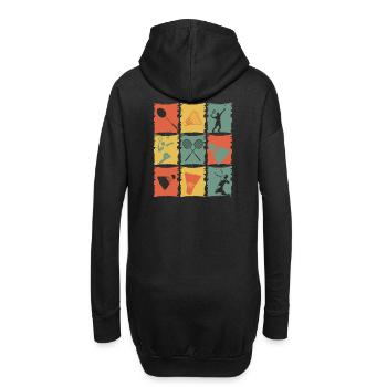 Badminton Badminton Player Rétro - Sweat-shirt à capuche long Femme - noir - Dos