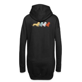 Dackel Retro Vintage - Hoodie-Kleid - Schwarz - Hinten