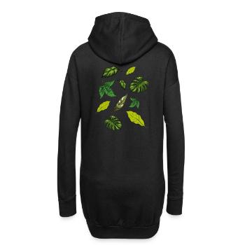 Zimmerpflanzen Pflanzen Blätter - Hoodie-Kleid - Schwarz - Hinten