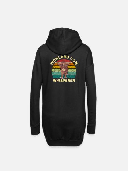 Schottisches Hochlandrind - Hoodie-Kleid - Schwarz