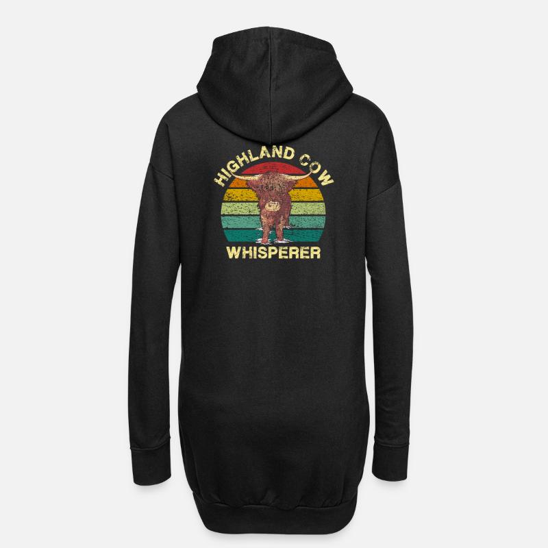 Schottisches Hochlandrind - Hoodie-Kleid - Schwarz