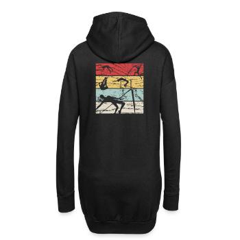 Saut en hauteur rétro - Sweat-shirt à capuche long Femme - noir - Dos