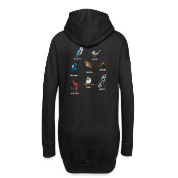Vögel Gartenvögel Vogelwelt - Hoodie-Kleid - Schwarz - Hinten