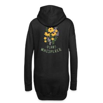 Fleurs Plantes - Sweat-shirt à capuche long Femme - noir - Dos