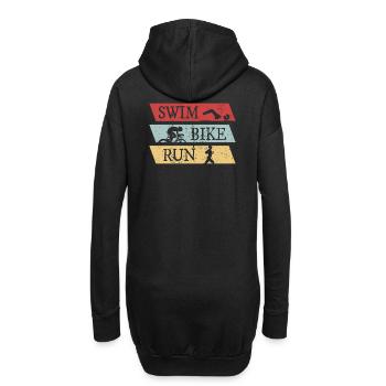 Swim Bike Run Triathlon - Hoodie-Kleid - Schwarz - Hinten