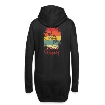 Camping Boire du vin - Sweat-shirt à capuche long Femme - noir - Dos