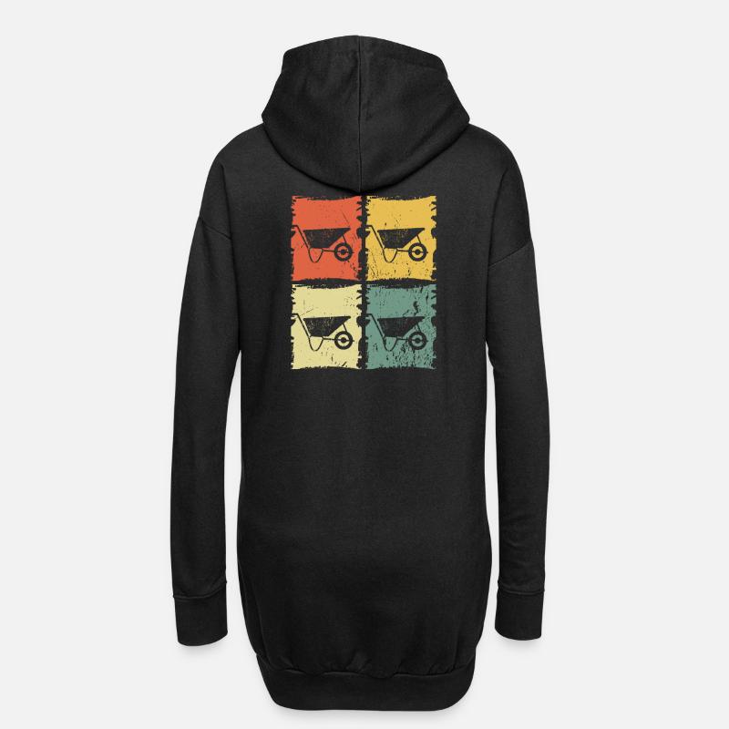 Schubkarre Gärtner - Hoodie-Kleid - Schwarz