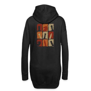 Schachfiguren Retro - Hoodie-Kleid - Schwarz - Hinten