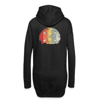 Kajak Paddel Retro - Hoodie-Kleid - Schwarz - Hinten