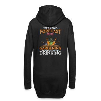 Lustiges Garten Bier Design - Hoodie-Kleid - Schwarz - Hinten