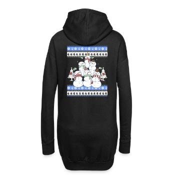 Snowman Christmas Tree - Hoodie-Kleid - Schwarz - Hinten