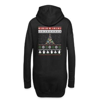 Oiseaux Arbre de Noël Noël - Sweat-shirt à capuche long Femme - noir - Dos