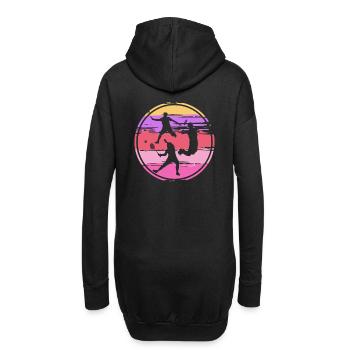 Joueur de badminton Badminton Retro - Sweat-shirt à capuche long Femme - noir - Dos