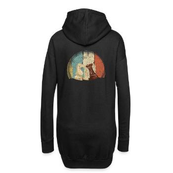 Pièces d’échecs Échecs Rétro - Sweat-shirt à capuche long Femme - noir - Dos