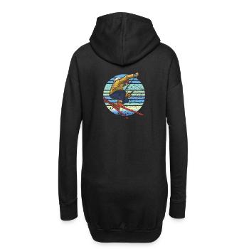 Skieurs Ski Rétro - Sweat-shirt à capuche long Femme - noir - Dos