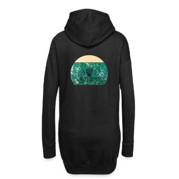 Disc Golf Korb Retro - Hoodie-Kleid - Schwarz - Hinten