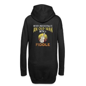 Violinist Alter Mann - Hoodie-Kleid - Schwarz - Hinten
