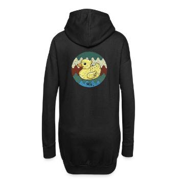 Badeente Retro - Hoodie-Kleid - Schwarz - Hinten
