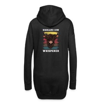 Schottisches Hochlandrind - Hoodie-Kleid - Schwarz - Hinten