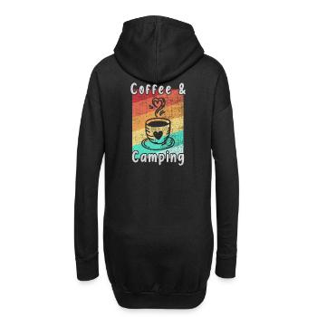 Camping und Kaffee - Hoodie-Kleid - Schwarz - Hinten
