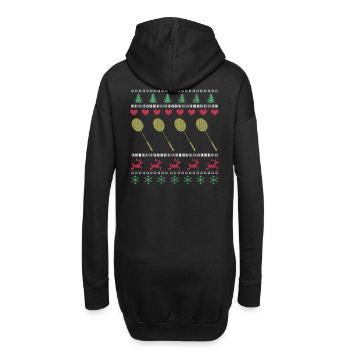 Noël de badminton - Sweat-shirt à capuche long Femme - noir - Dos