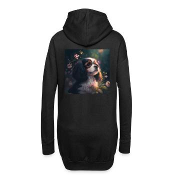 charlie spaniel puppy - Hoodie-Kleid - Schwarz - Hinten