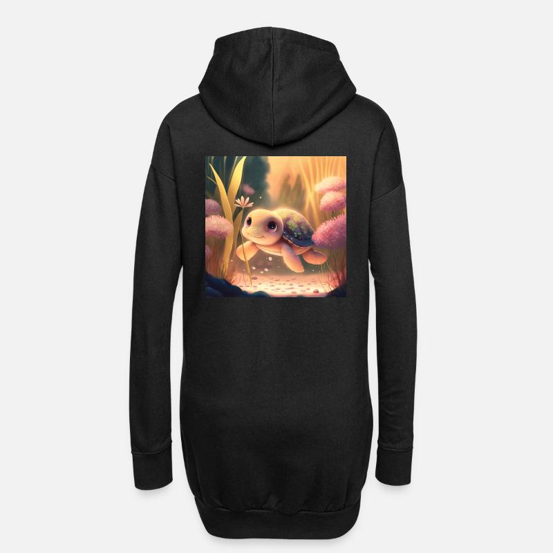 baby Schildkröte - Hoodie-Kleid - Schwarz