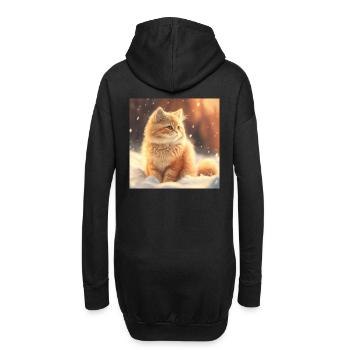 Chatons dans la neige - Sweat-shirt à capuche long Femme - noir - Dos