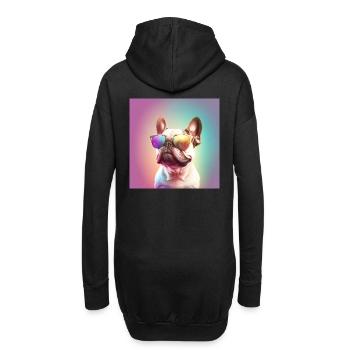 french bulldog - Hoodie-Kleid - Schwarz - Hinten