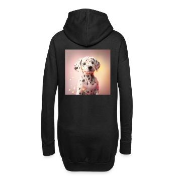 Dalmatiner Welpe - Hoodie-Kleid - Schwarz - Hinten