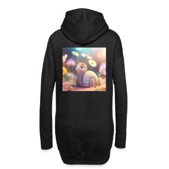 Schnecke mit Blüten - Hoodie-Kleid - Schwarz - Hinten