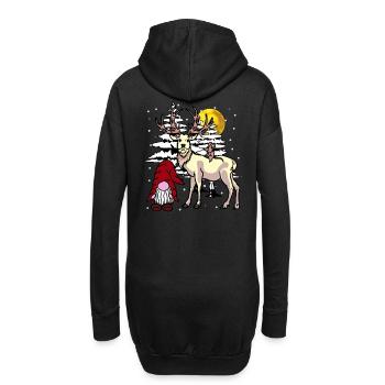 Nikolaus Wald Xmas Weihnachten Fantasy Christmas - Hoodie-Kleid - Schwarz - Hinten