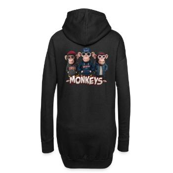 Monkeys 4 - Sweat-shirt à capuche long Femme - noir - Dos