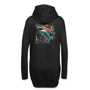 Shark - Sweat-shirt à capuche long Femme - noir - Dos