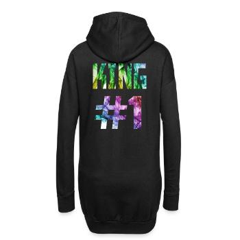 KING 01, King #1, Queen Design im Store - Hoodie-Kleid - Schwarz - Hinten