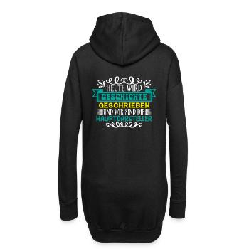Heute wird Geschichte geschrieben - Hoodie-Kleid - Schwarz - Hinten