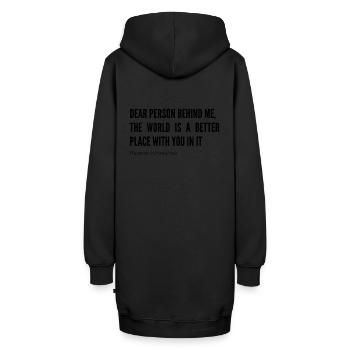 Dear person behind me(Quote) - Hoodie-Kleid - Schwarz - Hinten - AI Model Female 172 light (172cm)