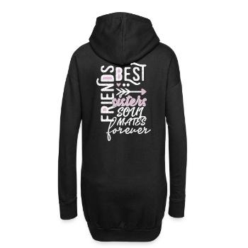 Schwestern beste Freunde für immer - Hoodie-Kleid - Schwarz - Hinten