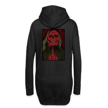 Roter Schädel F ing - Hoodie-Kleid - Schwarz - Hinten