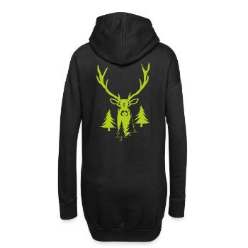 Edler Hirsch Wald - Hirsch mit Geweih - Hoodie-Kleid - Schwarz - Hinten