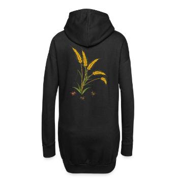 Kornähren mit Ameisen - Hoodie-Kleid - Schwarz - Hinten