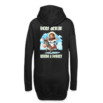 Saint Jésus chevauchant un âne - Sweat-shirt à capuche long Femme - noir - Dos
