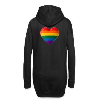 Coeur aux couleurs de l’arc-en-ciel pour une variété de look 3D - Sweat-shirt à capuche long Femme - noir - Dos