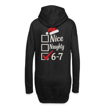 Nice Naughty 67 Noël Meme - Sweat-shirt à capuche long Femme - noir - Dos